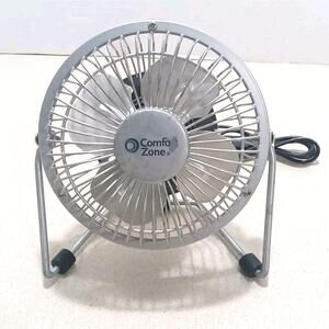 COMFORT ZONE 4" Mini USB Powered Personal Computer Desk Office Car Fan